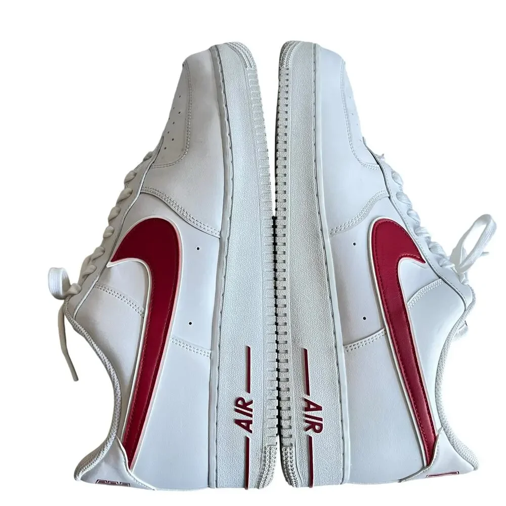 Nike Air Force 1 Low A02423-102 White/ Gym Red Leather Shoes Men 15 - Picture 6 of 15
